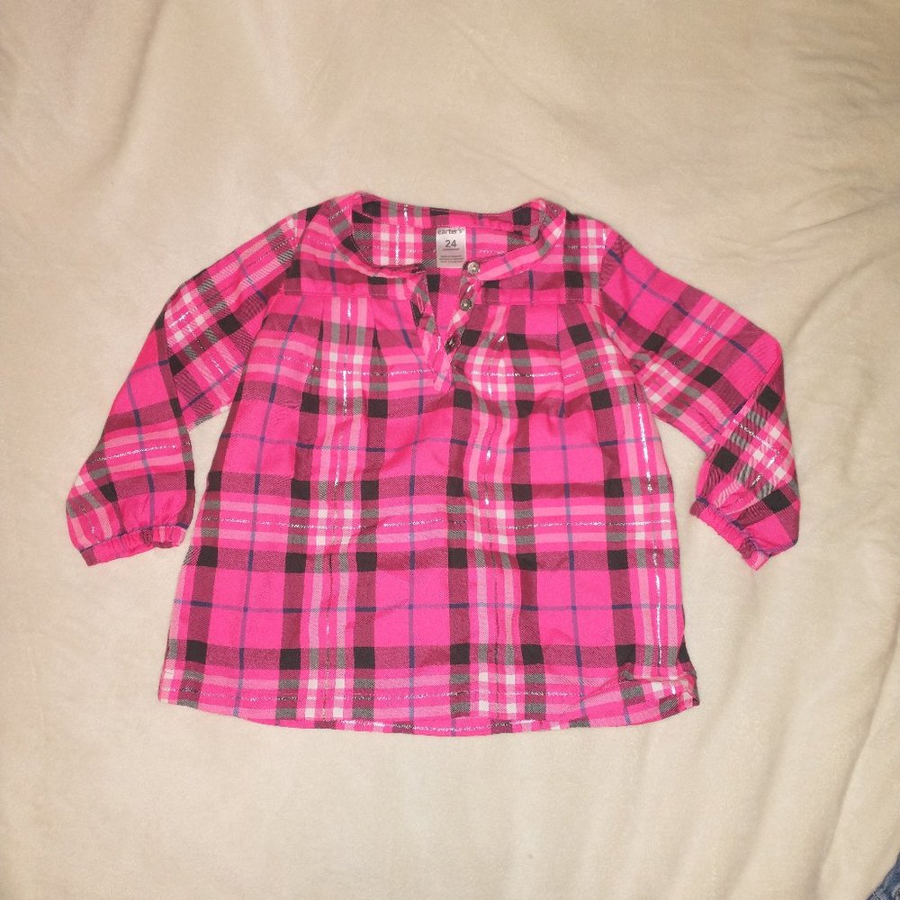 Carter's Pink Plaid Shirt
